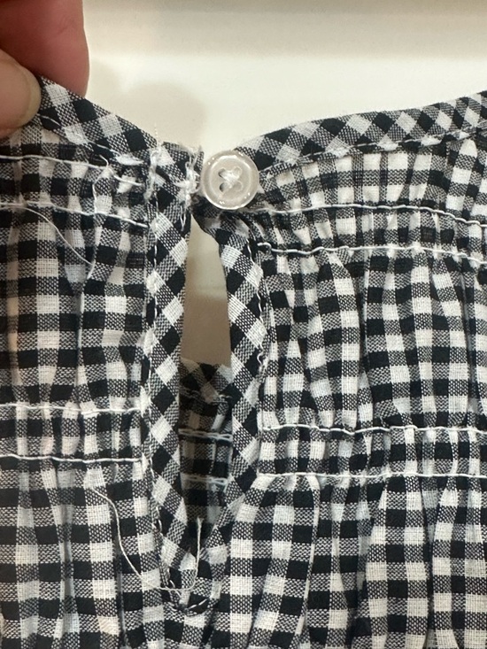 NWT Lotus & Lavender Black & White Sleeveless Gingham Smocked Ruffle Top XL NWT - Picture 8 of 11